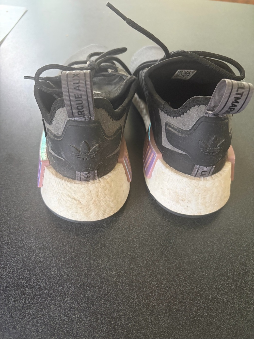 adidas women’s Black Sneakers with Iridescent Accents
